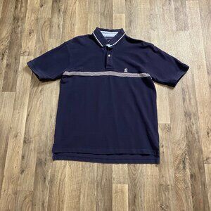 Tommy Hilfiger Classic Navy Polo Shirt White Stripes Men's XL